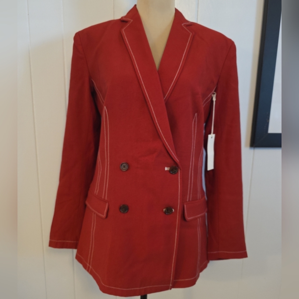 Capulet Dylan Red Double Breasted Blazer Jacket Size XS NWT